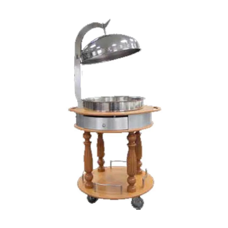 Öztiryakiler Ahşap Chafing Dish Servis Arabası, 90 cm