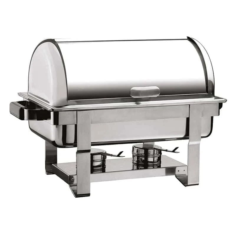 Öztiryakiler Rolltop Kapaklı Chafing Dish, İçiçe Geçen Ayaklı, Jel Yakıtlı