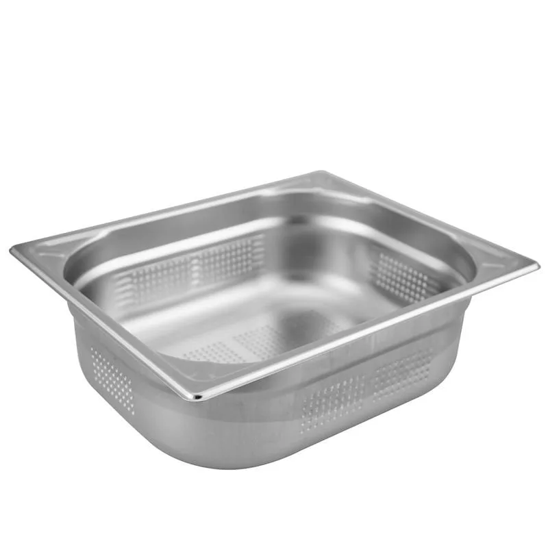 Öztiryakiler Delikli Gastronorm Küvet, Köşe Desenli GNP 1/2x150, 26,5x32,5x15 cm