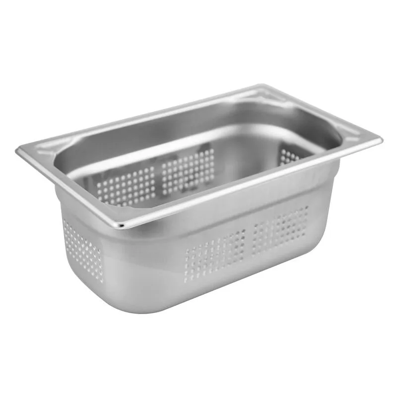 Öztiryakiler Delikli Gastronorm Küvet, Köşe Desenli GNP 1/4x65, 16x26,5x6,5 cm