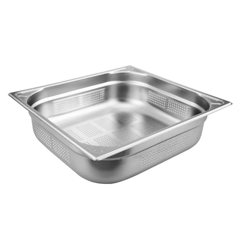 Öztiryakiler Delikli Gastronorm Küvet, Köşe Desenli GNP 2/3x65, 32,5x35x6.5 cm