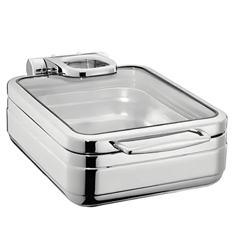 Öztiryakiler Lux Hidrolik Cam Kapaklı Dikdörtgen Chafing Dish, GN 1-2, 4 L