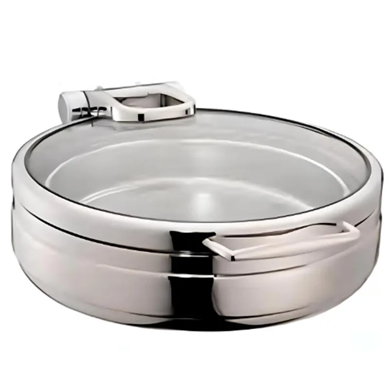Öztiryakiler Lux Chafing Dish, Hidrolik Cam Kapaklı, Yuvarlak, Gn 1/2, 4 lt