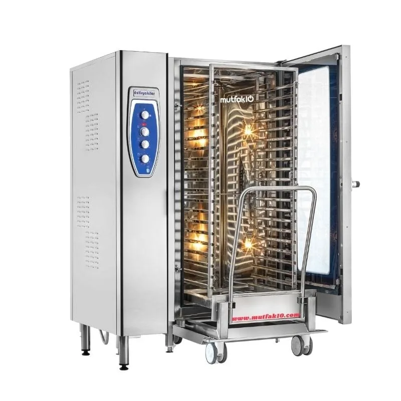 Öztiryakiler OKFE 202 Fırın, Konveksiyonlu, Kızaklı, Kit Arabalı, 20 Adet GN 2/1 Tepsi Kapasiteli, Elektrikli