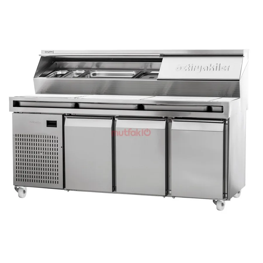 Öztiryakiler Papa Johns Pizza Hazırlık Dolabı 188X80 Özel Pizza Önü Telli