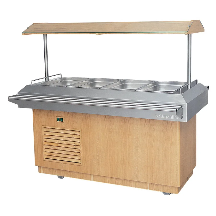Öztiryakiler Saladbar, 4 1/1 GN, Ceviz, Elektrikli