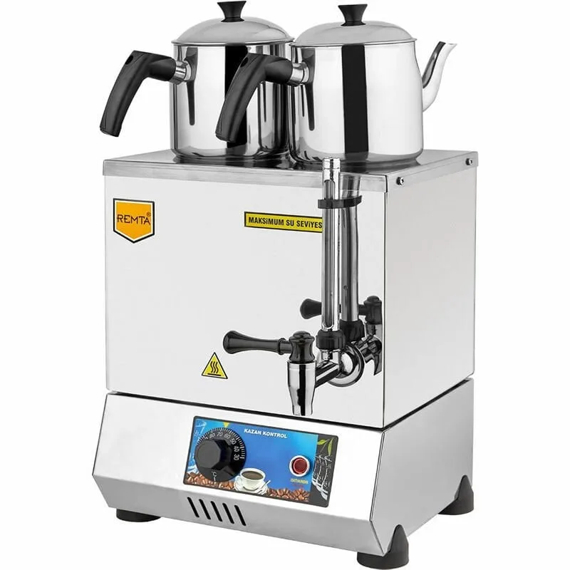 Remta EP02(A) Model Çay Ocağı, Elektrikli, Pleytsiz, 2 Demlikli, 14 Litre Kapasiteli