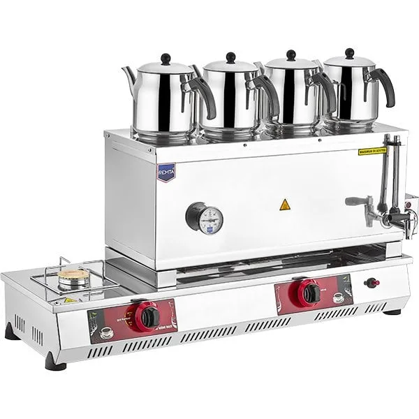 Remta N14(E) 85 Model Çay Ocağı, Doğalgazlı ve Elektrikli, 4 Demlikli, 43 Litre Kapasiteli