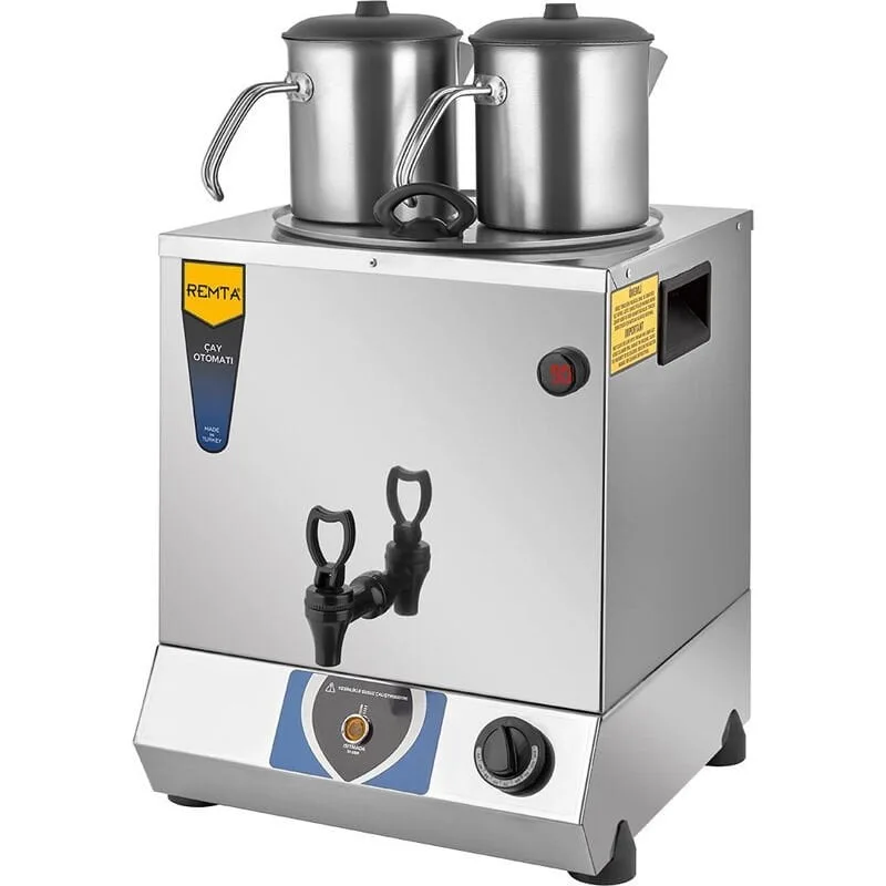 Remta TT02 Çift Cidarlı Çay Makinesi, Elektrikli, Pleytsiz, 2 Demlikli, 17 Litre Kapasiteli
