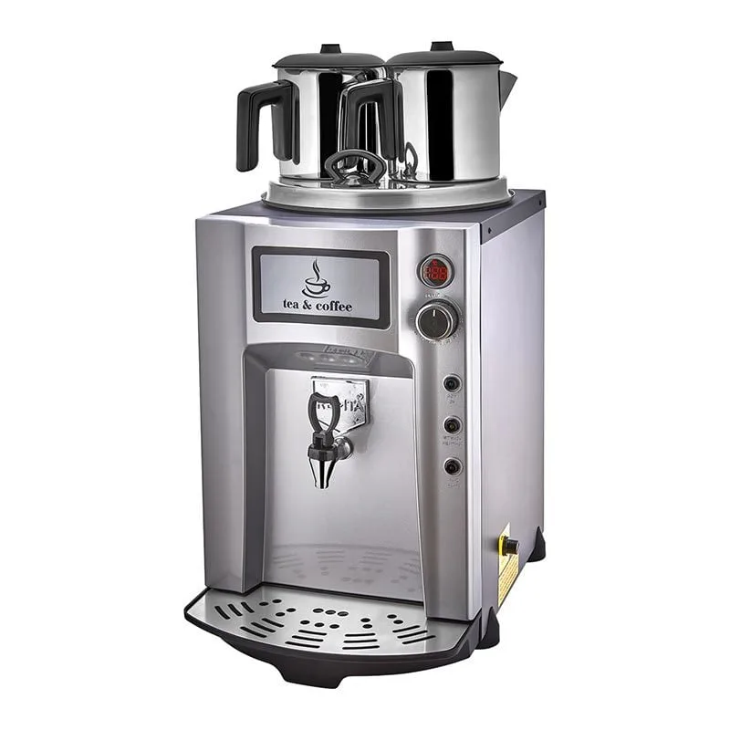 Remta DE12P Premium Jumbo Çay Makinesi, Elektrikli, 2 Demlikli, 15 Litre Kapasiteli, Kırmızı