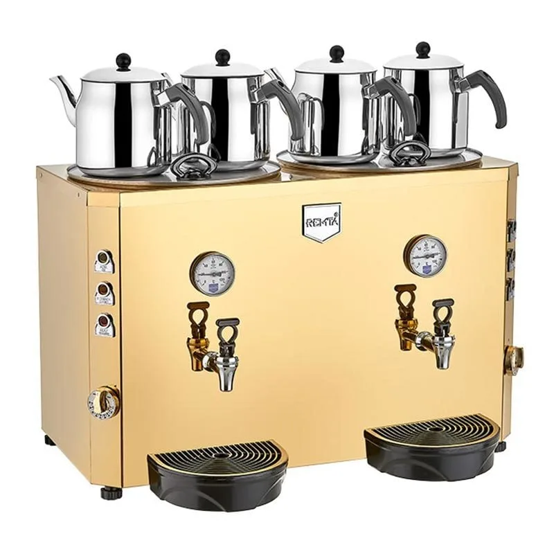 Remta DE13 Jumbo Çay Makinesi, Elektrikli, 4 Demlikli, 46 Litre Kapasiteli