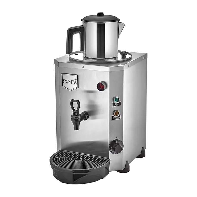 Remta DE14 Mini Jumbo Çay Makinesi, Elektrikli, Tek Demlikli, 9 Litre Kapasiteli , Siyah