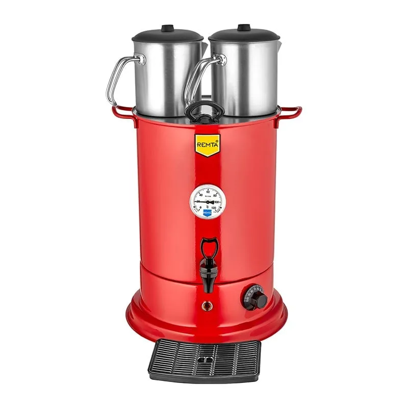Remta EL11 Elite Çay Makinesi, Elektrikli, 2 Demlikli, 18 Litre Kapasiteli , Kırmızı