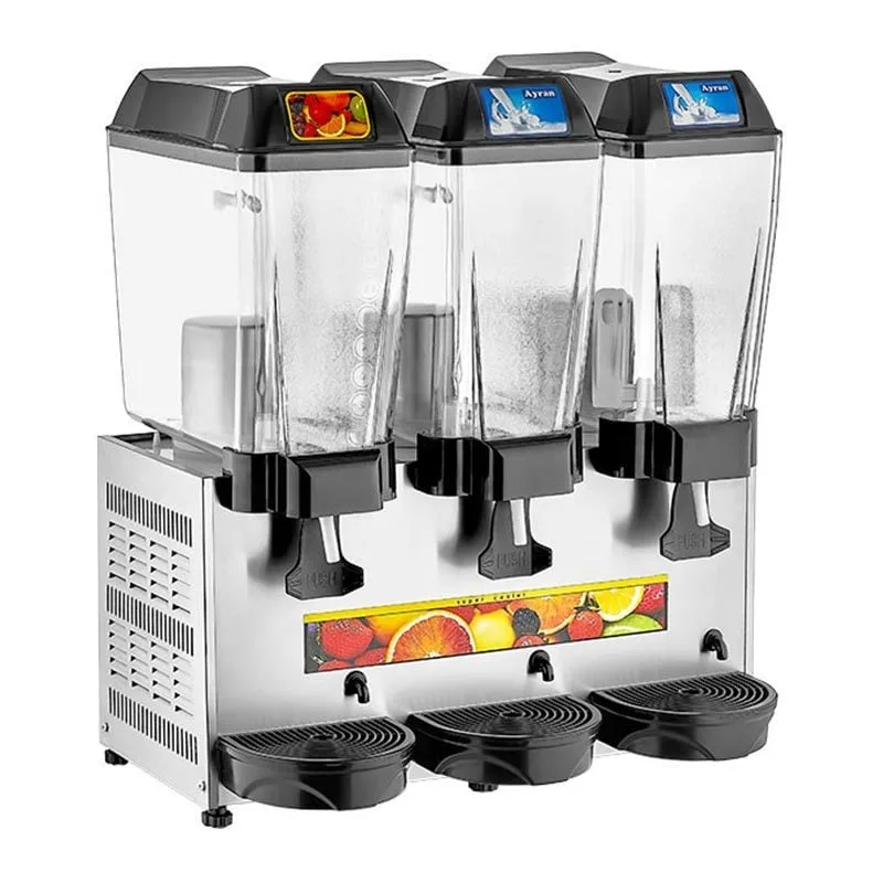 Remta ST19 3'lü Şerbet ve Ayran Soğutma Makinesi, 1 Fıskiyeli, 2 Karıştırıcılı, 20+20+20 Litre Kapasiteli, Silver