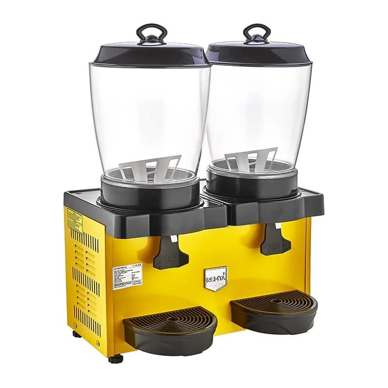 Remta ST35 Royal Çiftli Mini Şerbet ve Ayran Makinesi, Karıştırıcılı, 11+11 Litre Kapasiteli, Sarı