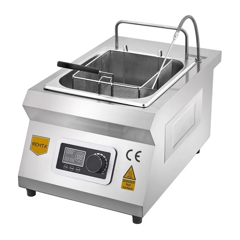 Remta WZ-TZ035 İndüksiyonlu Fritöz, 10 Litre Kapasiteli, 32x51,3x25 cm Sepet Ölçülü