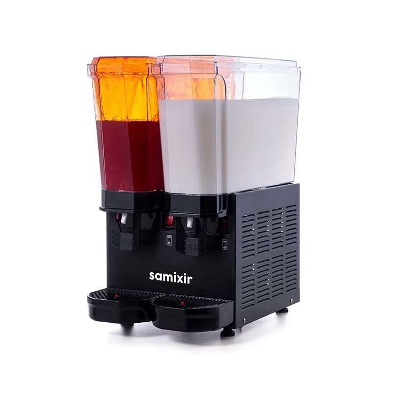 Samixir 40.SMB Klasik Twin Soğuk İçecek Dispenseri, 20+20 Lt, Karıştırıcılı ve Fıskiyeli, Siyah