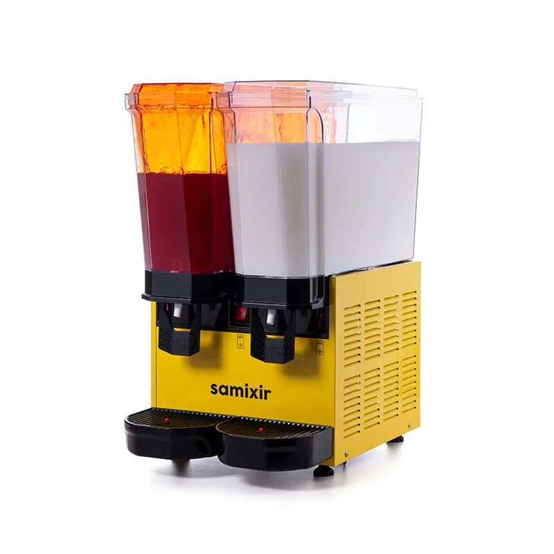 Samixir 40.SMY Klasik Twin Soğuk İçecek Dispenseri, 20+20 Lt, Karıştırıcılı ve Fıskiyeli, Sarı