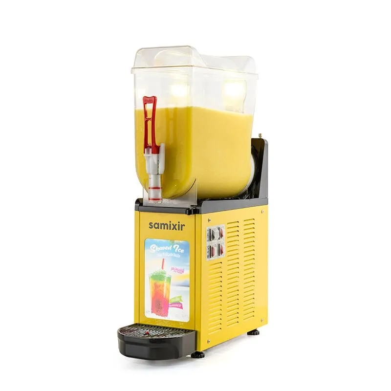 Samixir SLUSH12 Allure Ice Slush Granita Milkshake ve Soğuk Meyve Suyu Dispenseri, 12 L, Sarı