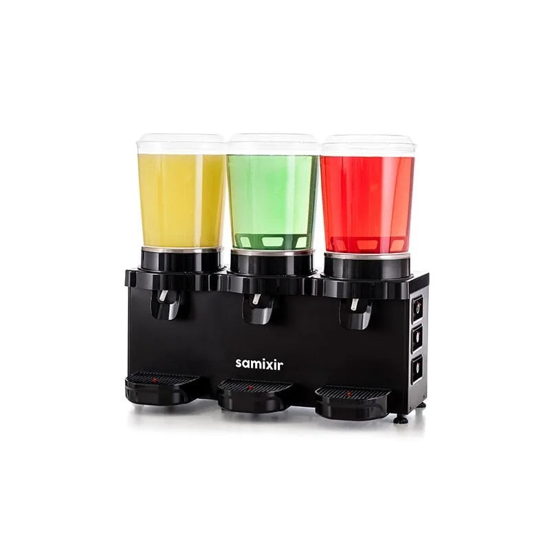 Samixir MMM30 AB, Analog, Panoromik Triple Soğuk İçecek Dispenseri, 10+10+10 Lt, Karıştırıcılı, Siyah