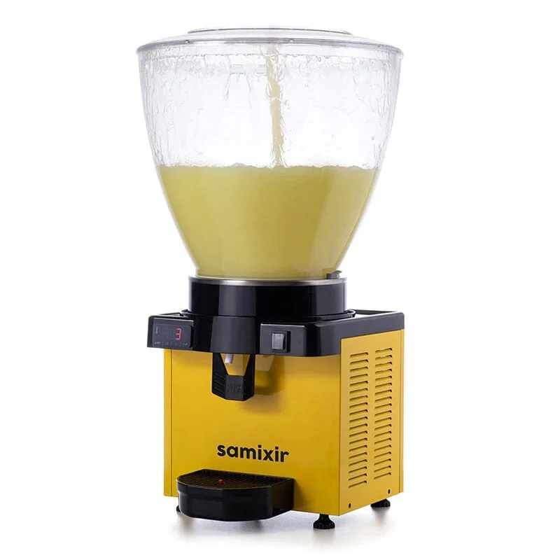Samixir S40 Panoramik Soğuk İçecek Dispenseri, 40 Lt, Fıskiyeli, Sarı, Dijital