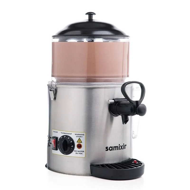 Samixir SC06 Panoramik Sıcak Çikolata ve Salep Makinesi, 6 Lt, Karıştırıcılı, Siyah