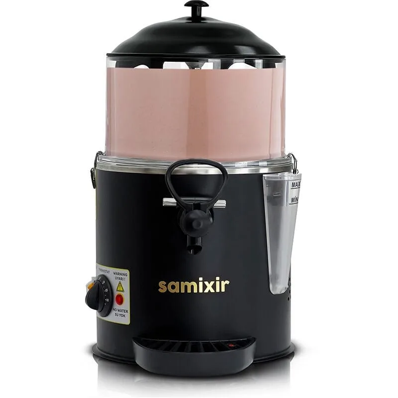 Samixir SC05 Panoramik Sıcak Çikolata ve Sahlep Makinesi – 5 Litre, Karıştırıcılı, Siyah