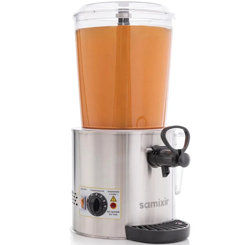Samixir SC10 Panoramik Sıcak Çikolata ve Salep Makinesi – 10 Litre, Karıştırıcılı, Inox