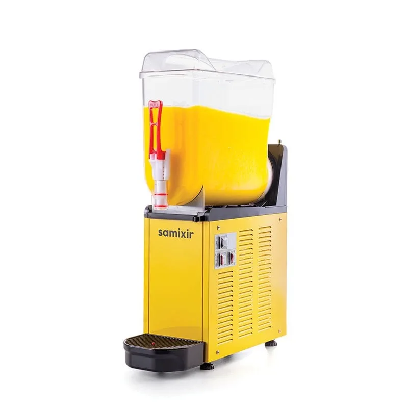 Samixir SLUSH12 Mono Ice Slush Granita Milkshake ve Soğuk Meyve Suyu Dispenseri, 12 L, Sarı