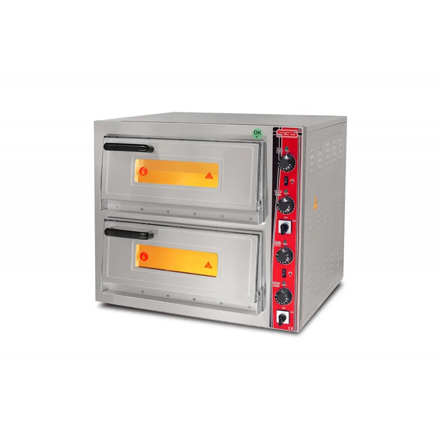 SGS PO 6262 DE 30 cm x 4+4 Pizza Kapasiteli Çift Katlı Pizza Fırını, Elektrikli