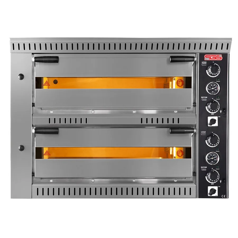 SGS PO  7070 DE Ø 34 Cm 4+4 Tava Kapasiteli Pizza Fırını Üstten Açılmalı Kapak