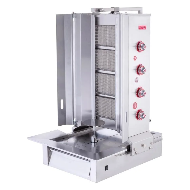 Silverinox Alttan Motorlu Doğalgazlı CE Döner Ocağı 4 Radyanlı