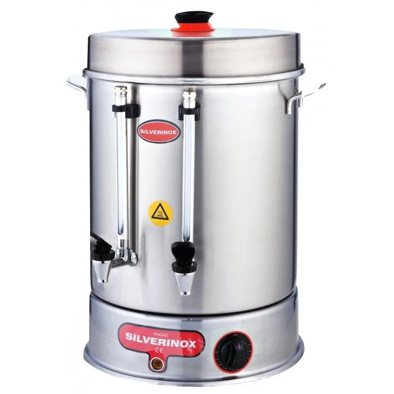 Silverinox Metal Basmalı Musluklu Çay Makinesi, 250 Bardak Kapasiteli, 23 Litre