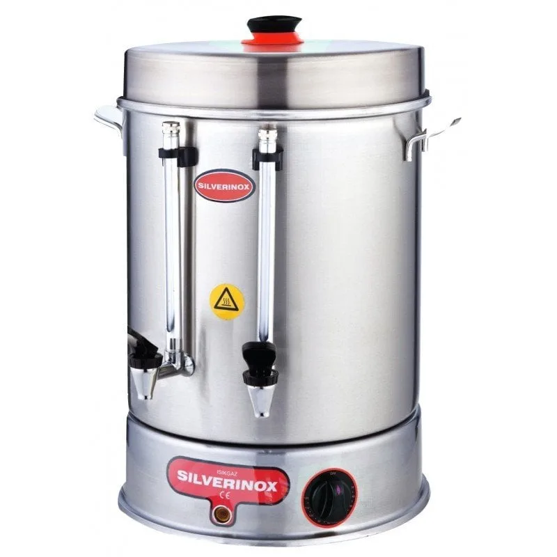 Silverinox Metal Basmalı Musluklu Çay Makinesi, 400 Bardak Kapasiteli, 36 Litre