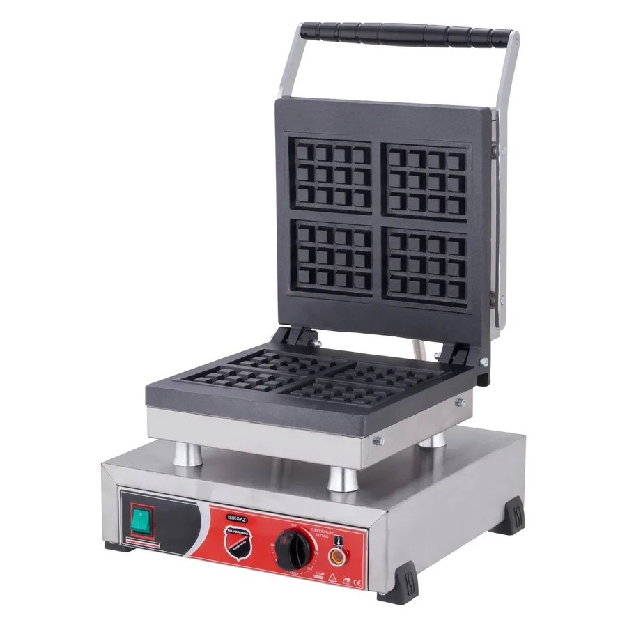 SilverInox WF Dörtlü Kare Model Waffle Makinesi, Elektrikli