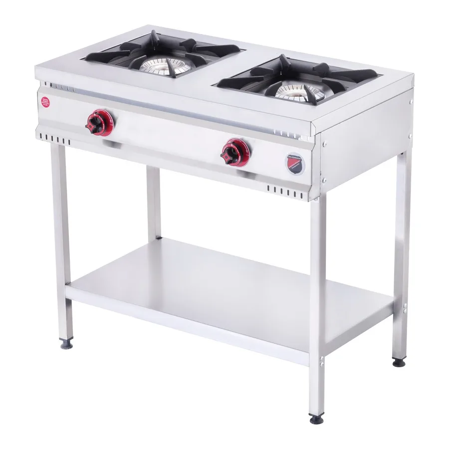 Silverinox Taban Raflı Midi Ocak, 2 Gözlü, Doğalgazlı