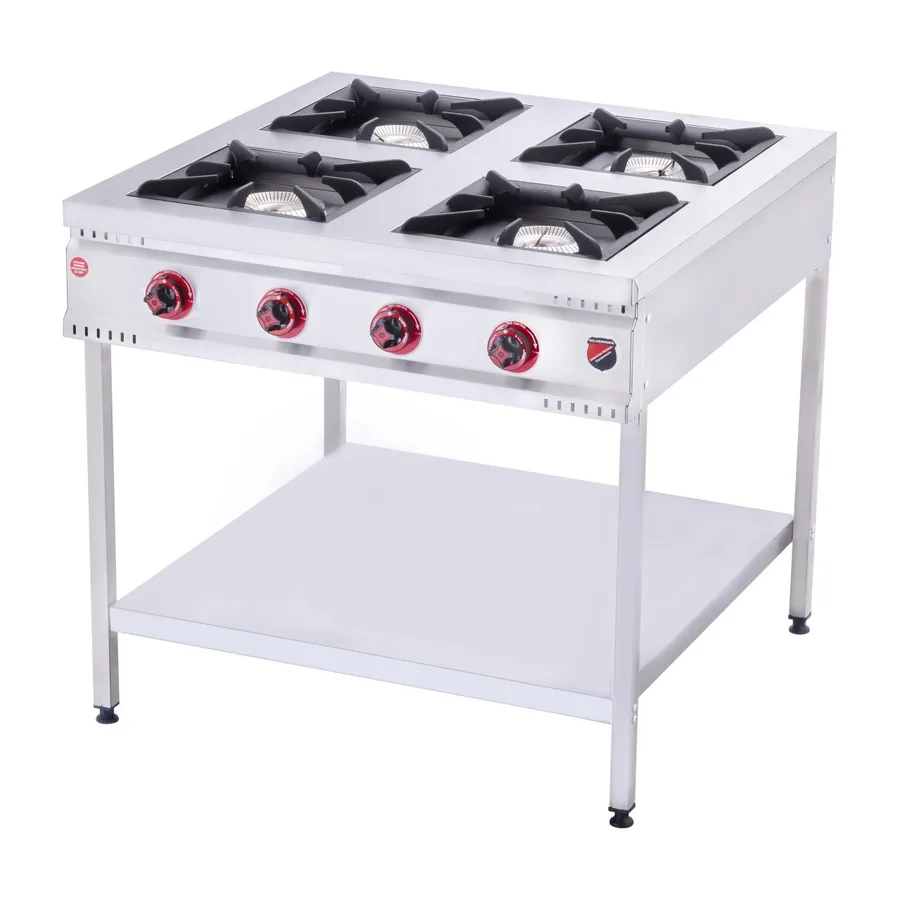 SilverInox TB-4 Taban Raflı Midi Ocak, 4 Gözlü, Doğalgazlı