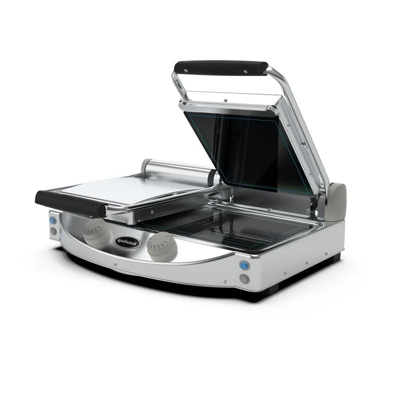 Spidocook SP 020 P Düz Yüzey Seramik Camlı Izgara & Tost Makinesi, Elektrikli