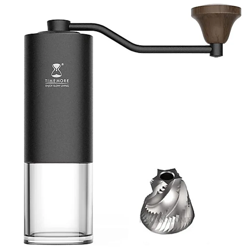 Timemore Chestnut G1(S) Manuel Kahve Değirmeni, Titanyum Dişli, Şeffaf Hazne