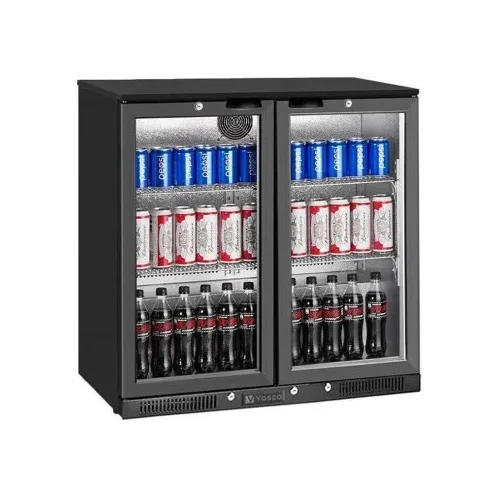 Vosco VBBC-250S 2 Kapılı Bar Arkası Şişe Soğutucu Dolap, 238 L, Siyah