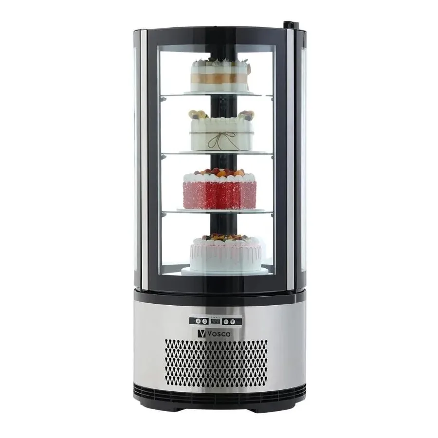 Vosco VFT-100R Dikey Yuvarlak Pasta Teşhir Dolabı, 100 Litre