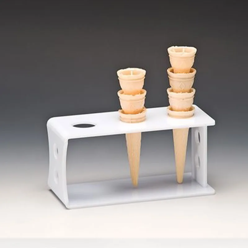 Zicco Akrilik Dondurma Servis Standı, 3'lü, 19,8x10,5 cm, Beyaz