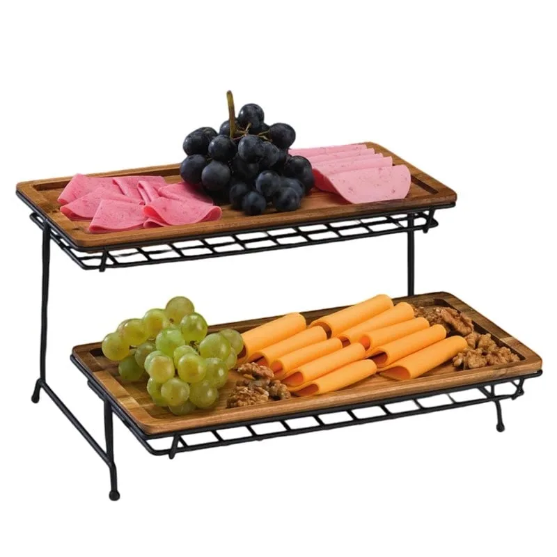 Zicco CH0034 Ahşap Teşhir Standı Metal Ayaklı 35x35x18 cm
