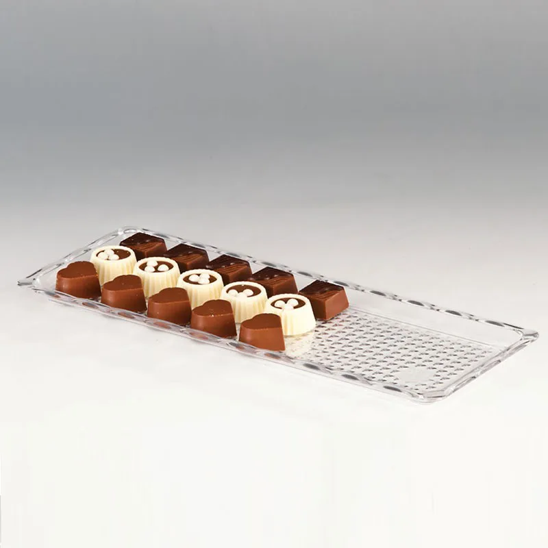 Zicco ZCP-223 Polikarbon Çikolata Teşhir Tepsisi, 10x30 cm, Şeffaf
