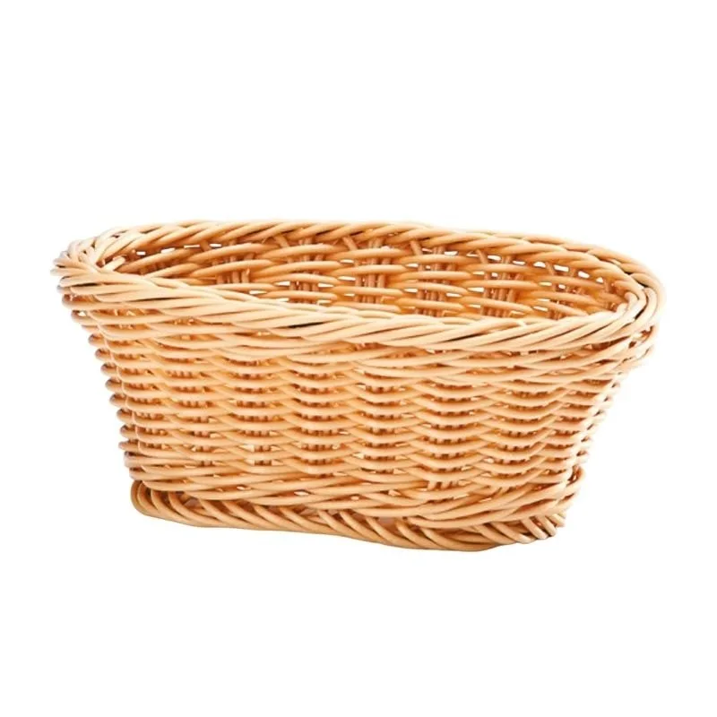 Zicco JQ-4005 Plastik Mini Oval Ekmek Sepeti, 8x12x7 cm, Açık Renk