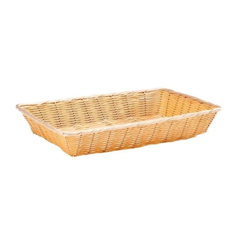 Zicco JQ 8003-G Dikdörtgen Plastik Ekmek Sepeti 42x30x7.5 cm Açık Renk