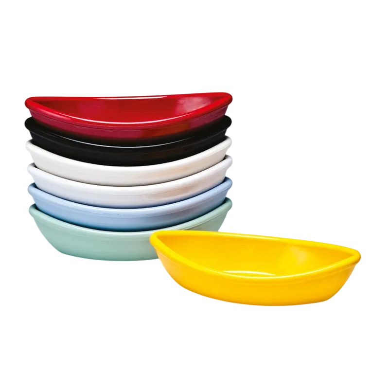 Zicco K-2024 Mini Kayık Teşhir Tabağı, Melamin, 7x15x3.5 cm, Beyaz