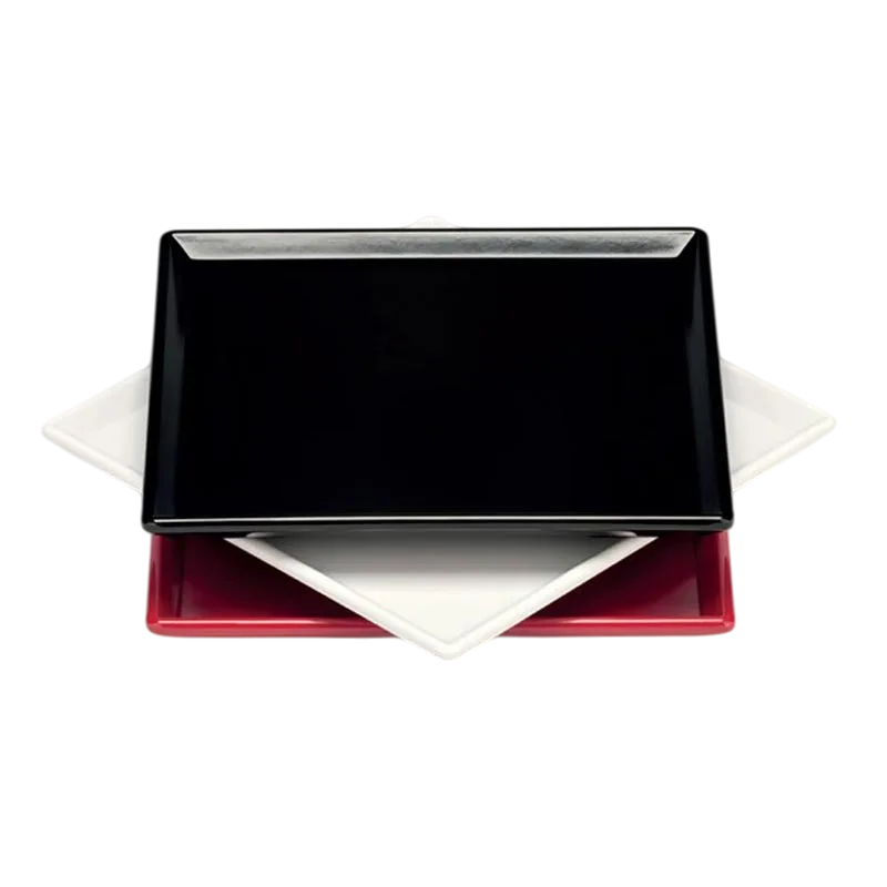 Zicco K-2042 Melamin Kare Teşhir Tabağı, 20x20 cm, Siyah