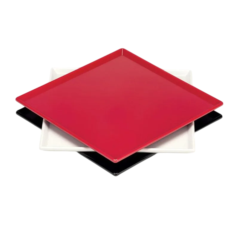 Zicco K-2043 Melamin Kare Teşhir Tabağı, 25x25 cm, Beyaz
