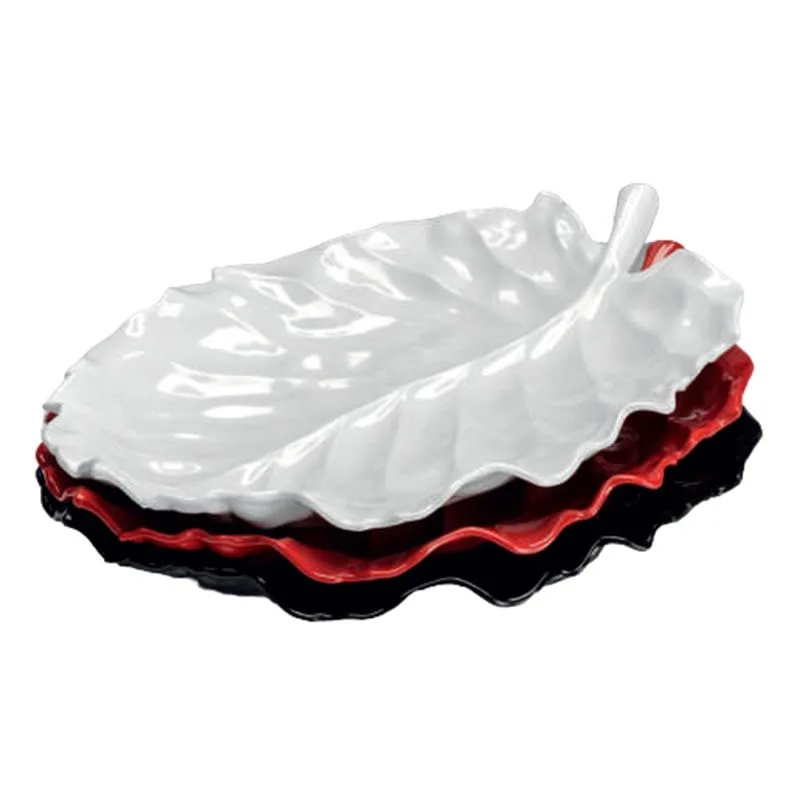 Zicco K-2800 Yaprak Model Melamin Teşhir Tabağı, 43x34 cm, Siyah